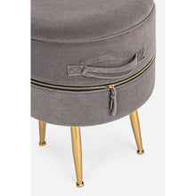 Učitajte sliku u preglednik galerije, Okrugli tabure Pavlina u sivoj boji