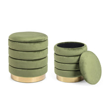 Učitajte sliku u preglednik galerije, Okrugli tabure Darina u zelenoj boji S