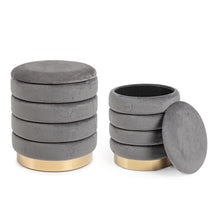 Učitajte sliku u preglednik galerije, Okrugli tabure Darina u sivoj boji L